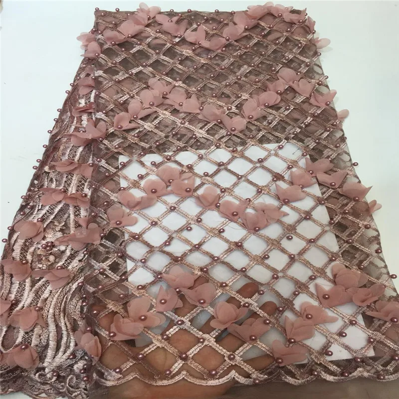 African Beaded Lace Fabric 2018 High Quality Material Wine French Nigerian Tulle Mesh Fabrics | Дом и сад