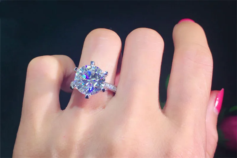 18K 750Au золото Moissanite АЛМАЗНОЕ КОЛЬЦО D Цвет VVS с национальным сертификатом MO-00101