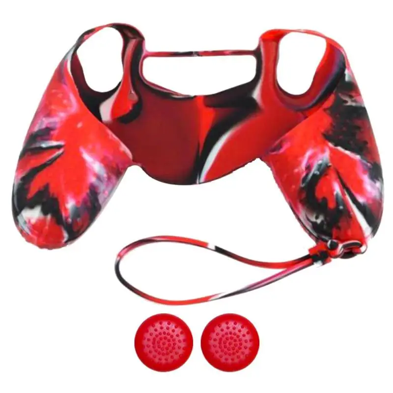 Camo Red Силиконовый чехол для джойстика, чехол с противоскользящей ручкой, защитный чехол для sony Playstation 4 PS4 контроллер L3EF - Цвет: Camo Red