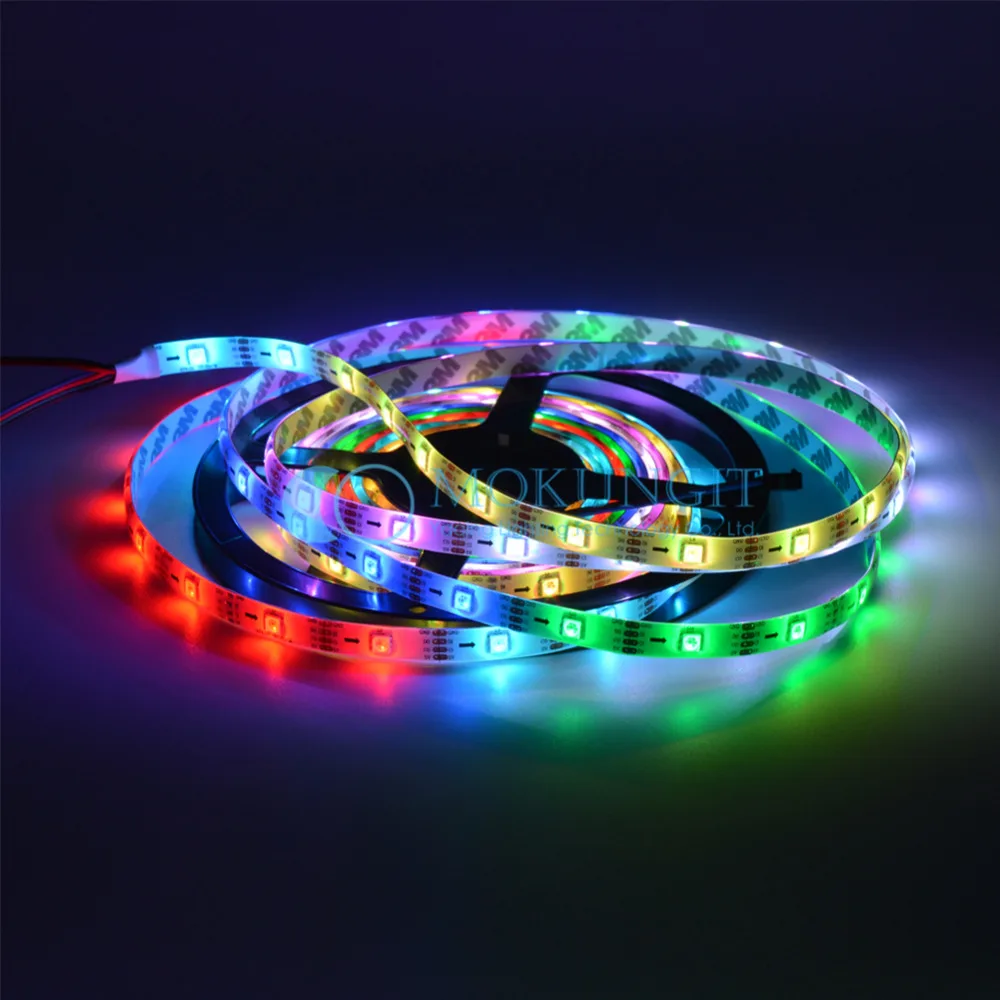 Mokungit 20M 4X5M SK9822 30 светодиодный 5050 RGB индивидуально Адресуемая Пиксельная полоса IP20