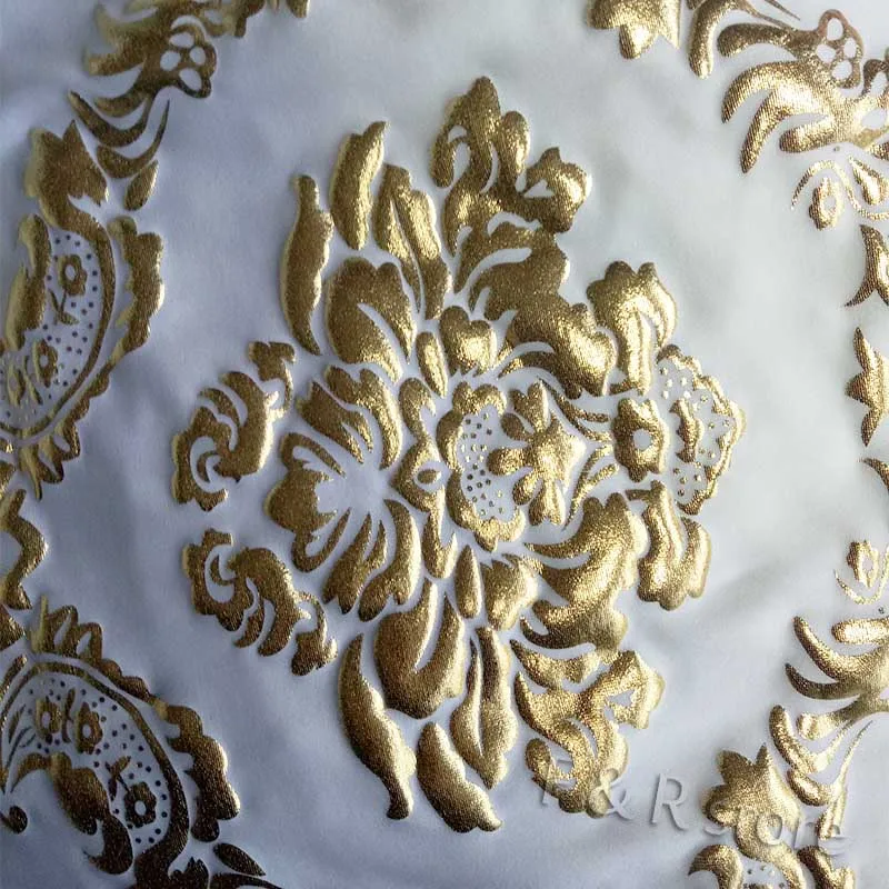 Чехол для стула из лайкры и спандекса с металлическим принтом золотого цвета |