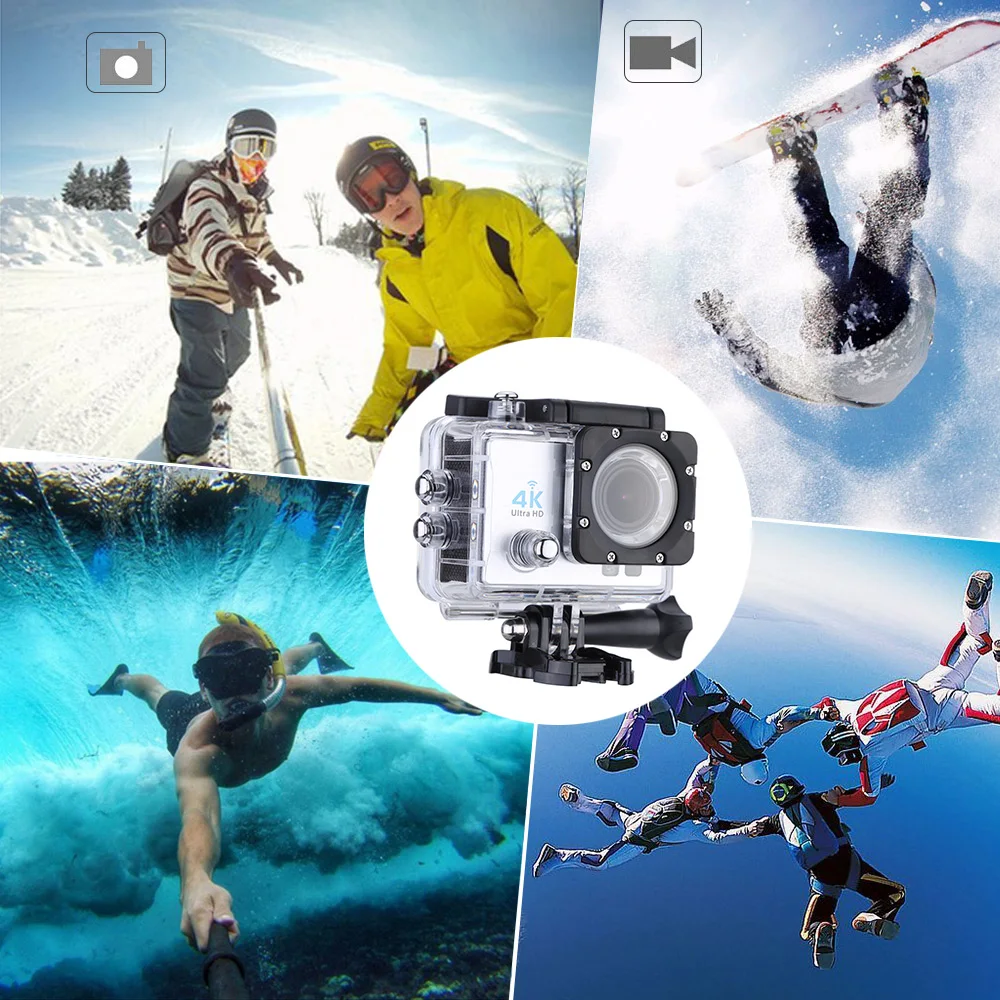Andoer Q3H " ультра-hd ЖК-дисплей 1080P 4K экшн Камера Wi-Fi 16MP 170 широкоугольный объектив с фокусным расстоянием спортивная видеокамера для подводной съемки с Водонепроницаемый чехол для видеокамеры