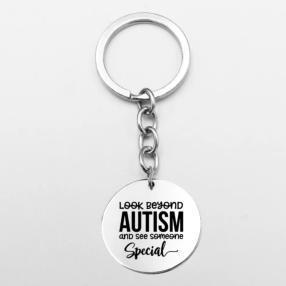 Yamily Autism идентификация Брелок военный Круглый Стиль головоломка кусок шаблон из