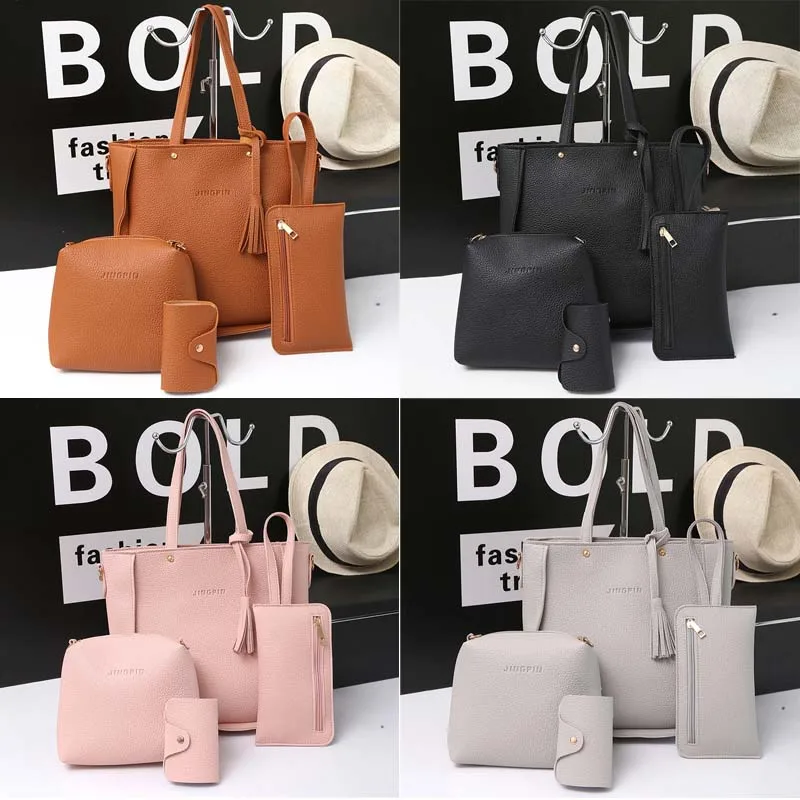 Женская сумка через плечо из искусственной кожи 4 шт./компл. 2019 | Багаж и сумки