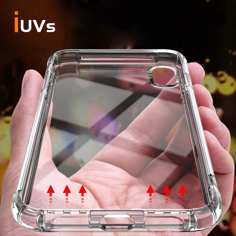 IUVS Clear силиконовый мягкий ТПУ чехол для Iphone XS MAX 7 8 6 Plus подушка безопасности