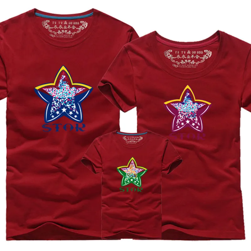 Akexiya Family matching clothes mother daughter son outfits cotton casual short-sleeve T-shirt family look father baby clothing | Мать и