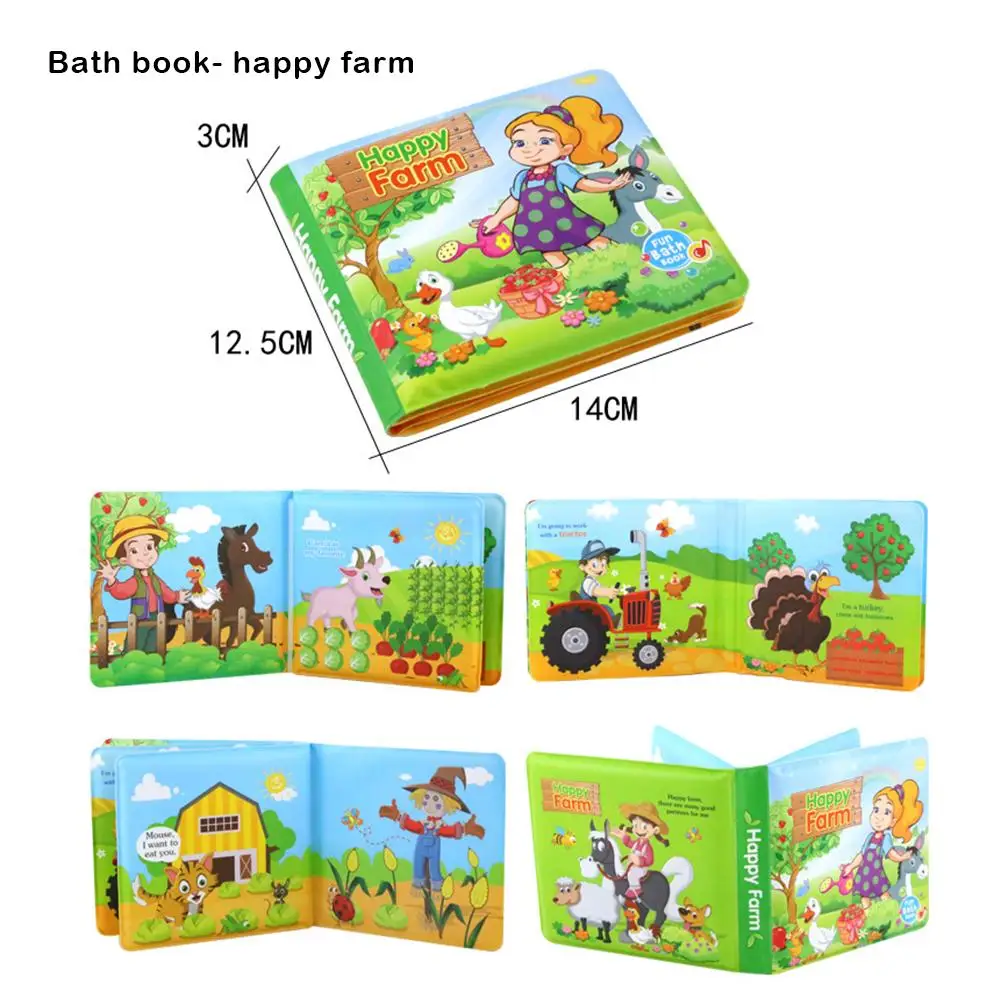 Новая книга для купания в воде с BB свистком игрушки животных ребенка веселая