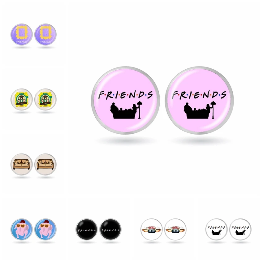 2018 женские серьги гвоздики для шоу ТВ друзей стеклянная подвеска кофейная чашка