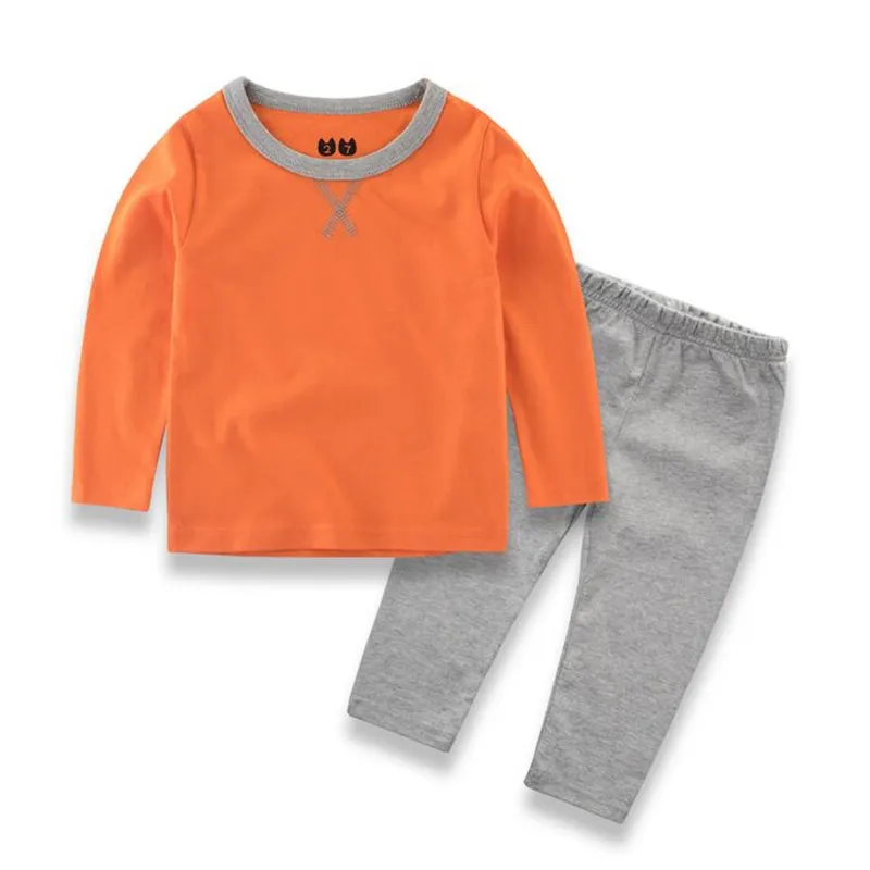 27 Boy Girl Cotton Sets for Children Clothing Spring Autumn 2017 Solid Comfortable Set Full-Sleeve Tops &amp Pants Kids a29 | Детская