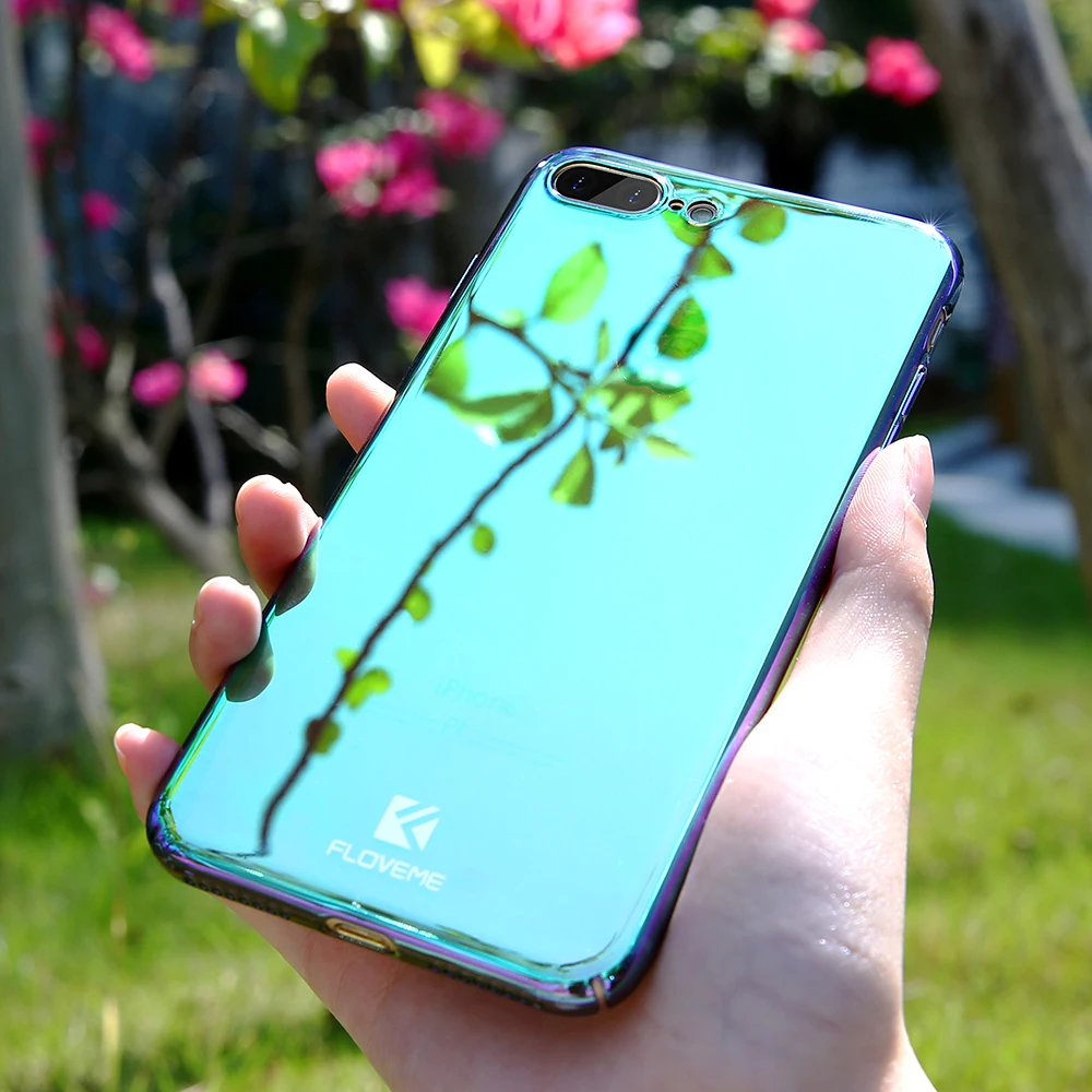 FlovemeТелефонный чехол для iPhone 6 6S 7 Plus 5 5S SE Обложка Ultra Thin PC Plated Glass Mirror Cases Phone Shells на