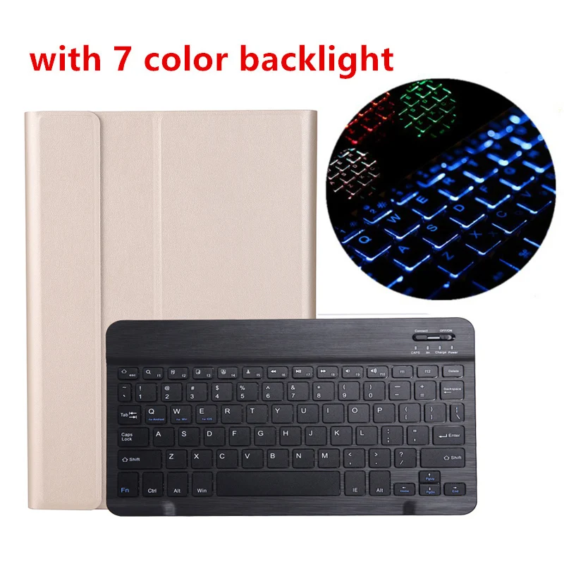 Gold-B-Backlight Чехол с бизнес-клавиатурой для huawei MediaPad M5 10 10,8, кожаный чехол с подставкой и Bluetooth клавиатурой, чехол для планшета huawei M5 Pro 10,8 - Цвет: Gold-B-Backlight