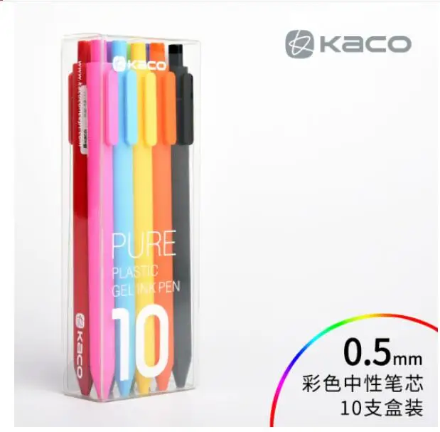 10pcs 10 Colors Xiaomi mi jia цветная ручка, KACO 20/10 цветов 0,5 мм ручка, длина записи 400 м, АБС-пластик для xiaomi mi home умный дом - Цвет: 10pcs 10 Colors