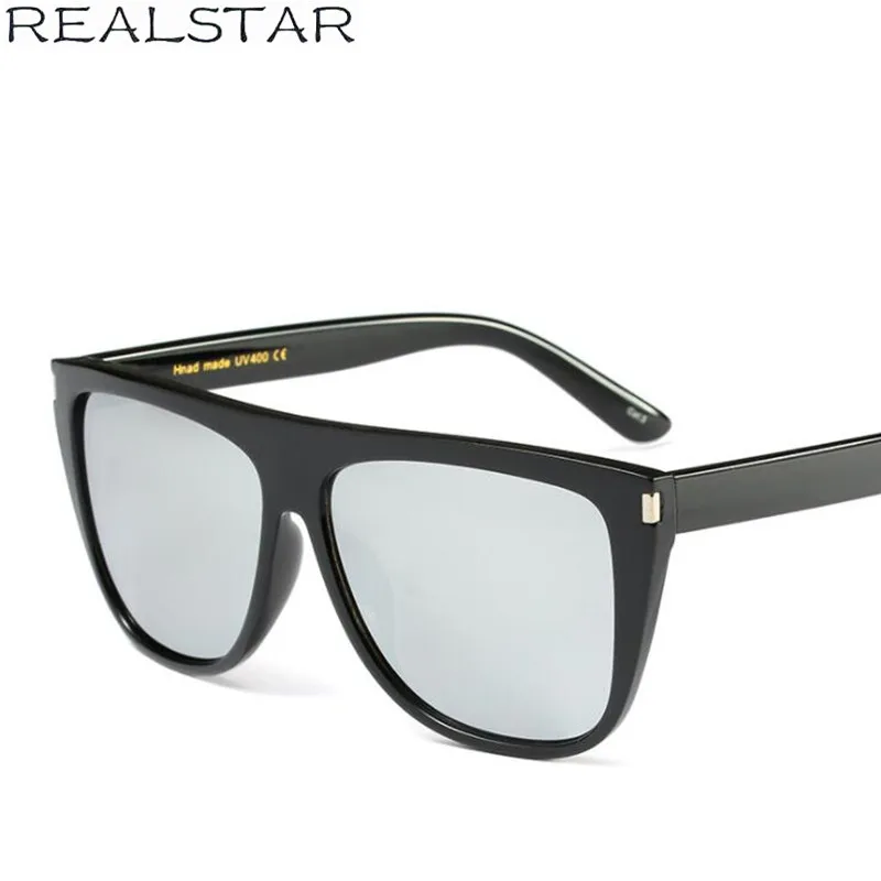 REALSTAR модные квадратные солнцезащитные очки для женщин Брендовая Дизайнерская обувь с плоским верхом черные солнцезащитные очки Для мужчин Винтаж очки Oculos оттенки S236
