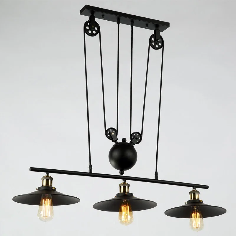 Винтажные промышленные регулируемые металлические подвесные светильники в