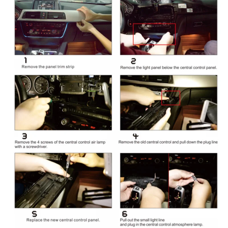 Радио отделкой светодиодные приборная панель центр консоль автокондиционера