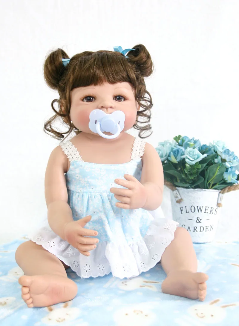 

55cm New Full Body Silicone Reborn Baby Doll Toys 22" Newborn Princess Bebe Alive Babies Girls Bonecas Birthday Gift