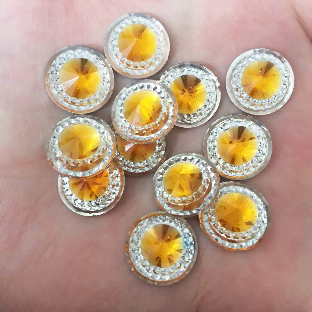 Diy Craft 25PCS 14mm Resin Round Rhinestone Flatback Scrapbooking for Phone DIY resin ornaments PK25 | Украшения и аксессуары