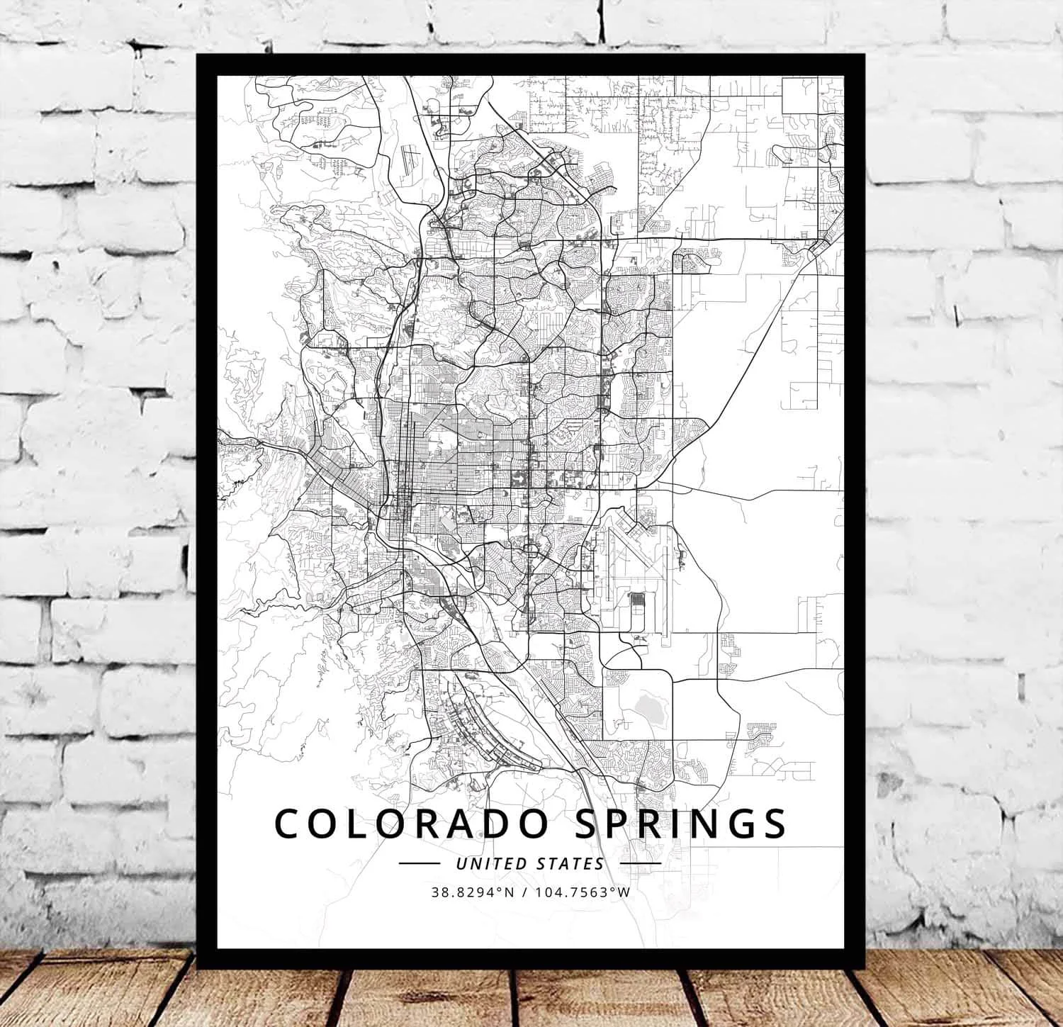 

Colorado Springs US USA Map Poster