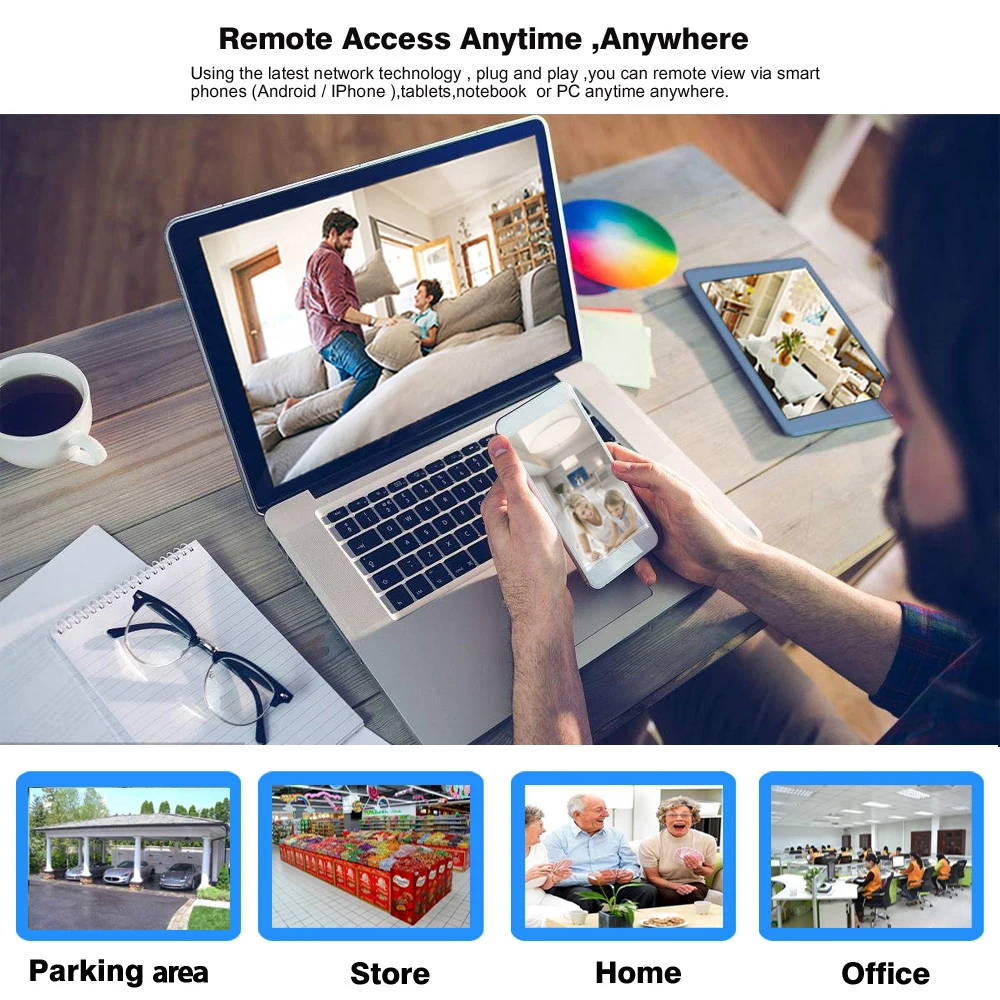 

HKIXDISTE 4CH CCTV System 5MP DVR NVR 2560*1440 4MP HD-AHD Security Camera 40m Night Vision Video Surveillance Room/Outdoor Kit