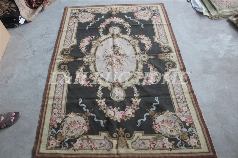 

Free shipping 10K 4'x6' hand Knotted needlepoint woolen rug/carpet, 100% Wool & Handmade rug for home decor