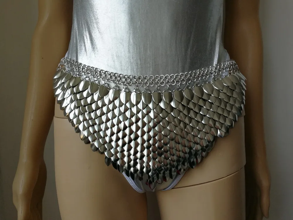 Юбка Чешуя тканевая рыбья чешуя с цепочкой на талию в виде рыбьей чешуи Нимфа для