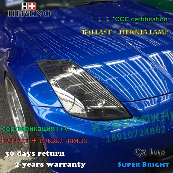 Hireno налобный фонарь для 2003 08 Nissan 350Z сборка фар светодиодный DRL ангел объектив
