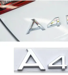 Хром задний багажник Письма Количество Знак Эмблемы для Audi A3 A4 A5 A6 A7 A8 A4L A6L A8L |