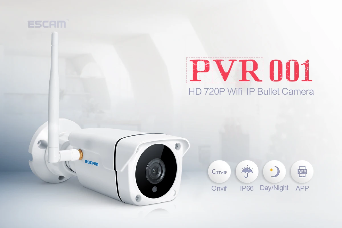 ESCAM PVR001 ONVIF HD 720P P2P частная облачная Водонепроницаемая ip-камера безопасности с поддержкой обнаружения движения