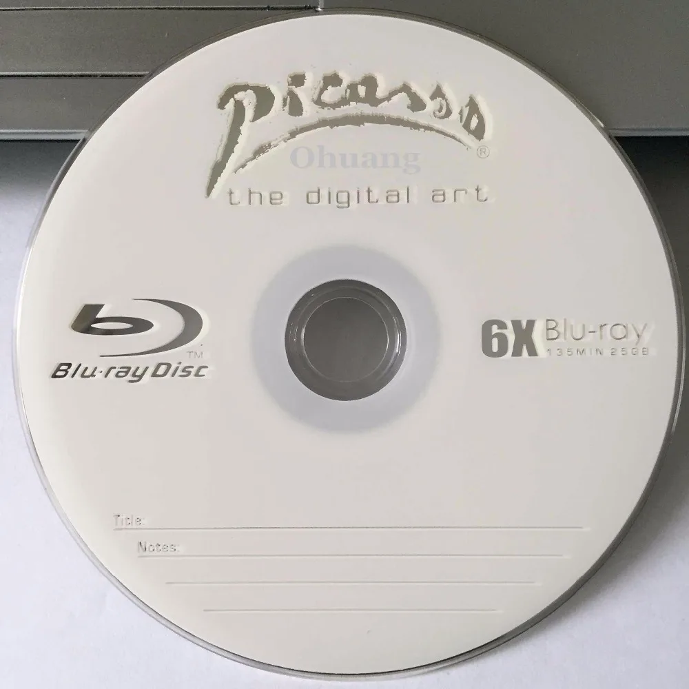 Оптовая продажа 50 дисков A + Picasso 6x25 Гб пустые диски с принтом Blu Ray для BD R|disk| |