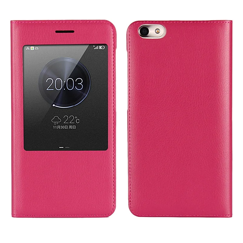 Hotpink Чехол для huawei Honor 4X, чехол с откидной крышкой для huawei Honor 4X4 X Che2-L11, чехол с окошком из поликарбоната, кожаный жесткий чехол kimTHmall - Цвет: Hotpink