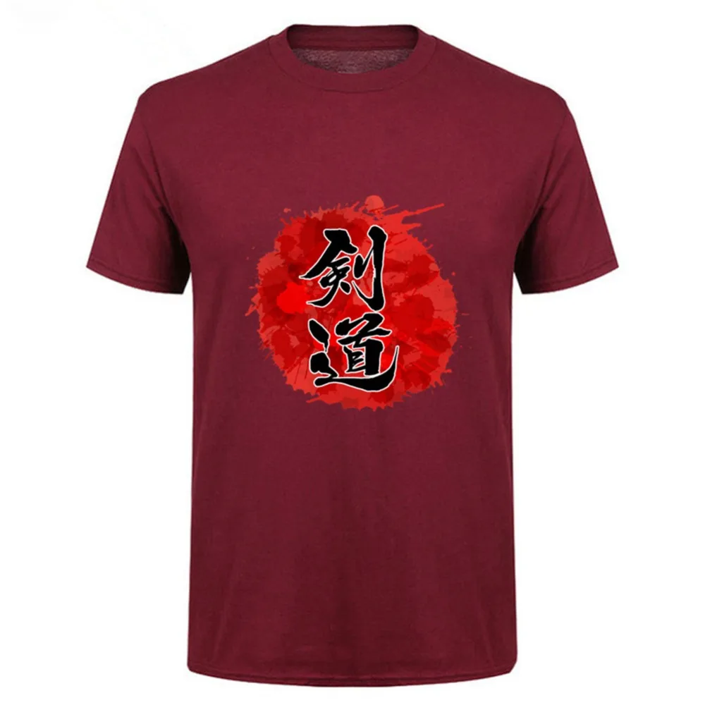 Новые мужские футболки с принтом кэндо из японского хлопка | Мужская одежда