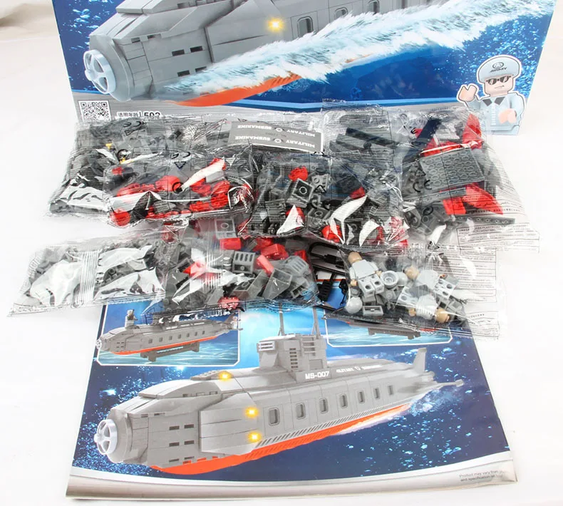 Строительный набор сделай сам Совместимость с lego city submariner 570 3D блоки модель
