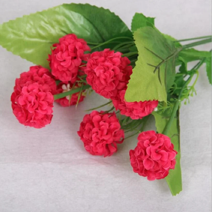 Искусственный шёлковый цветок гортензии с 8 головками 5 шт.|silk flower leaves|hydrangea silk