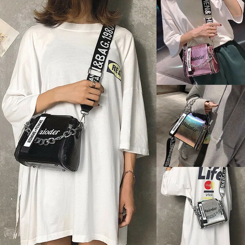 Сумка-мессенджер noenимя Frauen Taschen geldbérse Leder Handtasche лазерная сумка через плечо | Багаж
