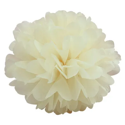 4 ''(10 см) тканевая бумага Pom Poms DIY ремесла белые бумажные цветы-шары помпон для дома сад Свадьба День рождения украшение - Цвет: Бежевый