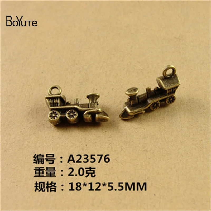 

BoYuTe (50 Pieces/Lot) 18*12*5.5MM Antique Bronze Plated Zinc Alloy Old locomotive Charm Pendant Diy Necklace Bracelet Findings