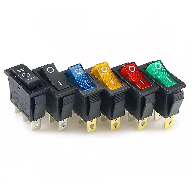1 шт. KCD3 кулисный переключатель 15A/20A 125 V/250 V 3 контактного электрического оборудования Мощность переключатель; Красный; желтый; синий; цвета: зеленый, черный