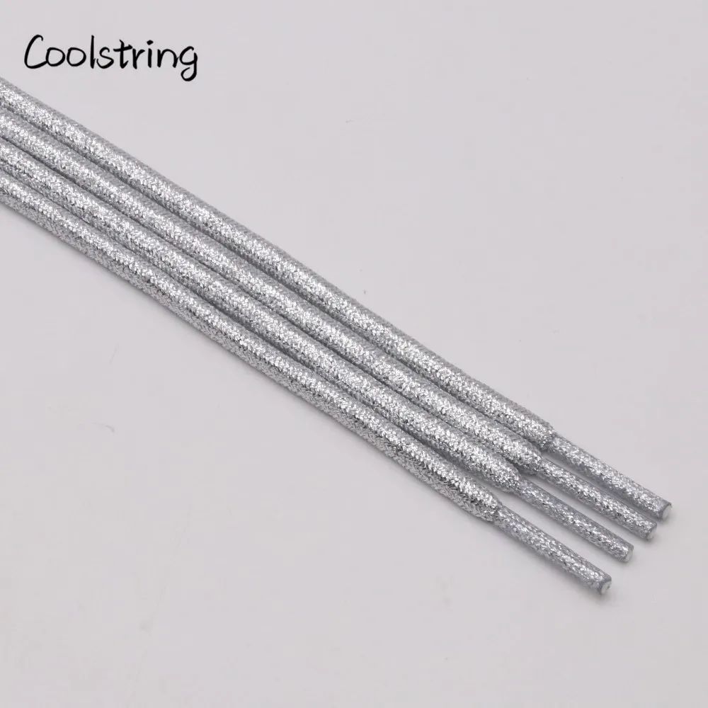 Coolstring однотонные закругленные металлические шнурки блестящие шнурки мигающие Блестящие модные латчеты перламутровые для спорта холст