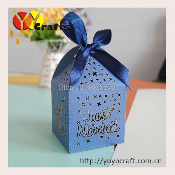Свадебная коробка высокого качества голубая для конфет|box for wedding|favour boxesfor wedding |