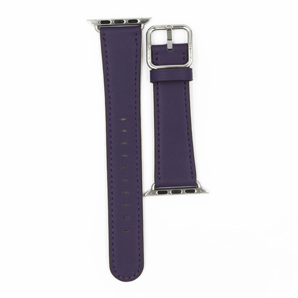 Purple URVOI кожаный ремешок для apple watch серии 4, версия 1, 2, 3, ремешок из телячьей кожи ремешок для наручных часов iwatch, классические квадратные пряжки GEN.2 40/44 мм - Цвет ремешка: Purple