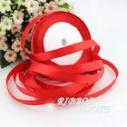 Длинная красная шелковая атласная лента, ширина 10 мм, для вечерние шения дома, свадьбы, упаковки подарков, Рождества, Нового года, материалы сделай сам, 22 м