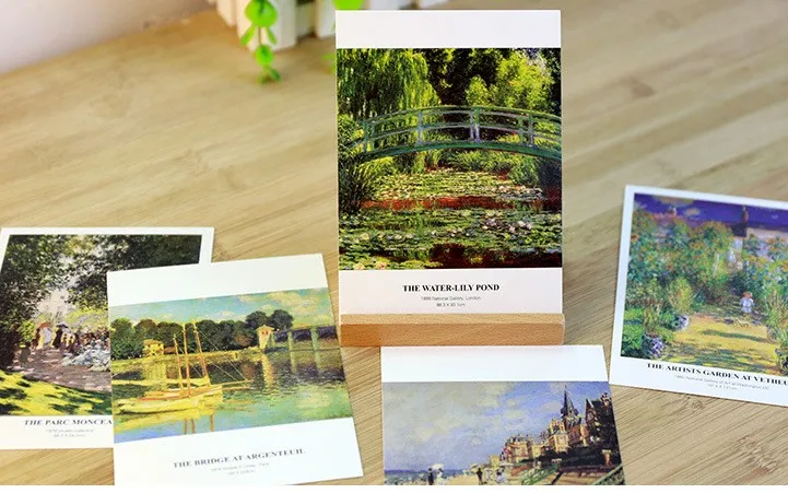 30 листов/партия масляная открытка Клода монета-картина винтажная репродукции