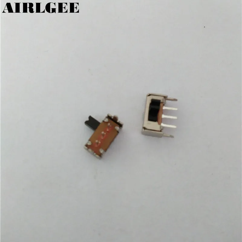 100 шт. AC 250V 3A 2 положения 3Pins SPDT Мини PCB крепление прямой угол слайд-переключатель |