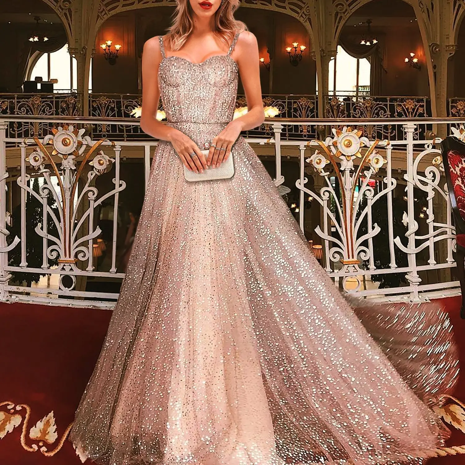 fashion gold glitter sexy party long dress maxi robe femme summer clothes for women longue elegant ladies dresses ukraine | Женская