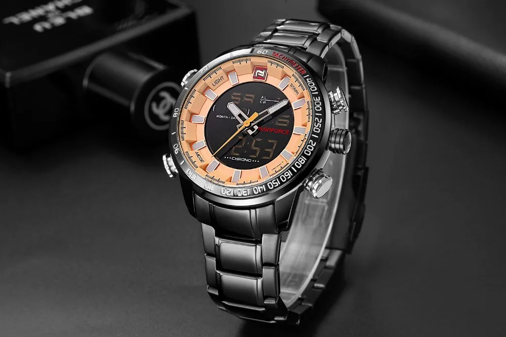 NAVIFORCE кварцевые наручные часы мужские часы лучший бренд класса люкс спортивные военные часы мужские часы из нержавеющей водонепроницаемой relogio masculino