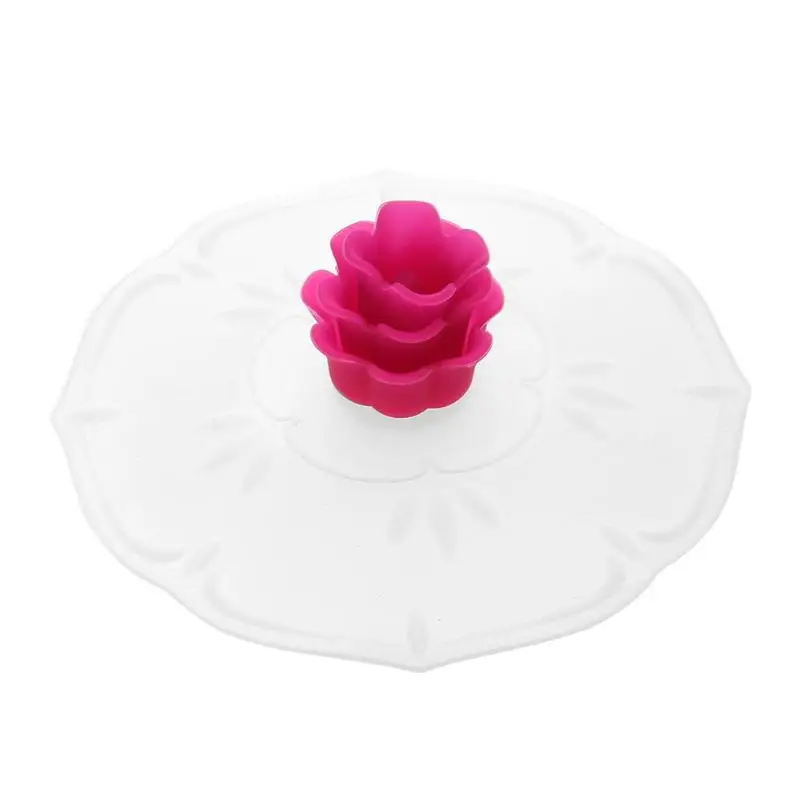 Rose Red Многоразовая силиконовая розовая Пылезащитная Крышка для чашки герметичная Герметичная крышка для уплотнения Пылезащитная Крышка герметичная крышка для кофейного чая - Цвет: Rose Red