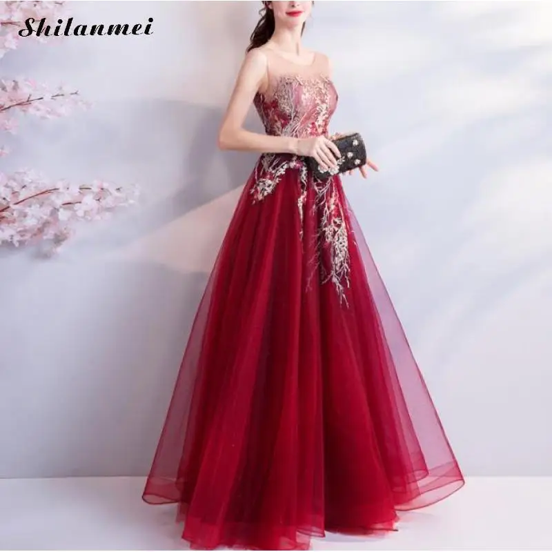 

Plus Size Dress Elegant Sleeveless Waist-Controlled Slim Floor-Length Long Evening Party Dress Women Embroidery Summer Vestido