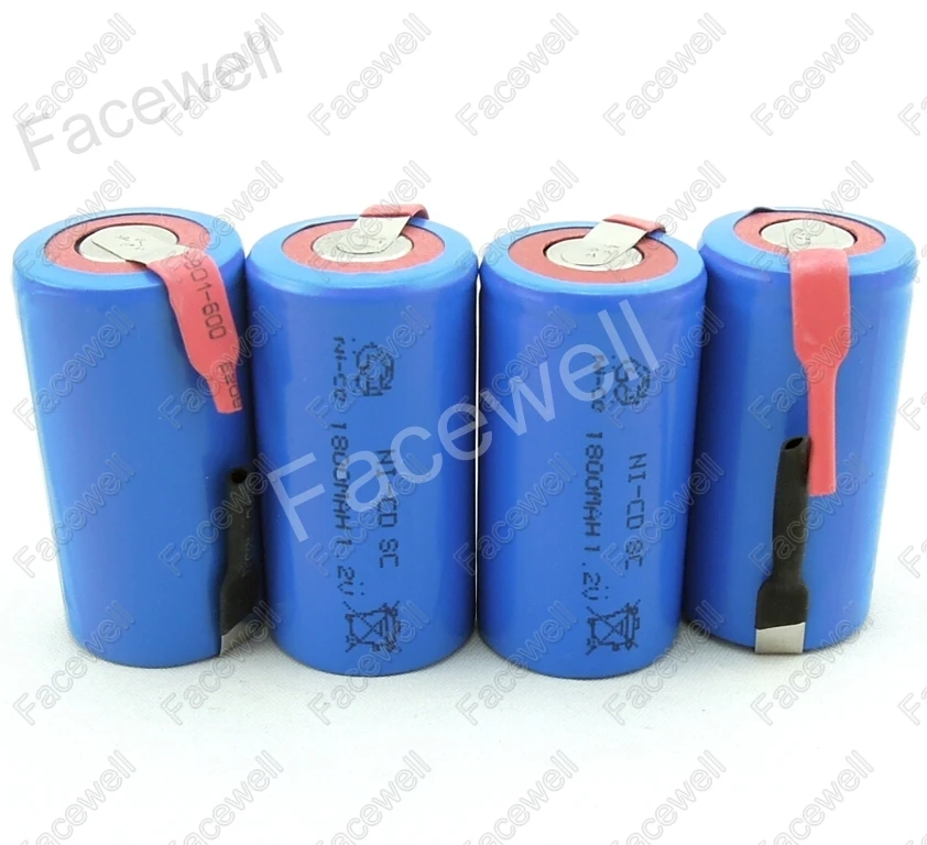 12 шт. Sub C SC 1 2 v nicd Батарея 1800mAh 20A Ni CD sc упаковка батарея sub c ni cd subc 7 1800mah батарея|nicd