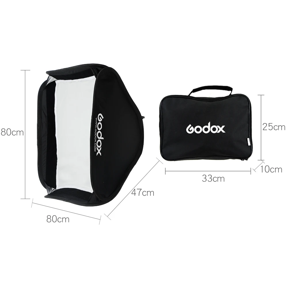 Складной портативный софтбокс Godox 60x60 см 80x80 с креплением Bowens + сотовая сетка