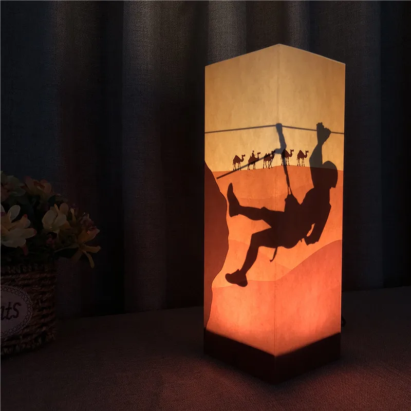 Sharelife Creative Warm White Rock Climbing Paper Shadow USB Night Light Home Room Atmosphere Lamp Children's Birthday Gift 1084 | Лампы и